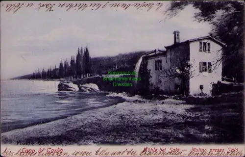 195301 AK lago di Carda Mühle bei Salo Lombardei 1905 Marke abgelöst