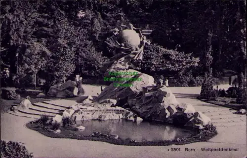 195313 AK Bern Weltpostdenkmal 1913 Monument mondial de la poste