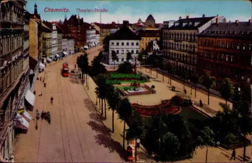 195367 AK Chemnitz 1916 Theater-Straße