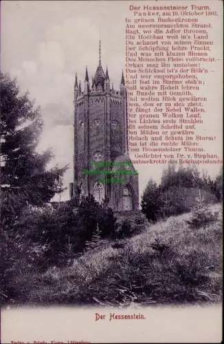 195474 AK Der Hessensteiner Turm Gut Panker um 1910 Neogotik erbaut 1839 bis 184
