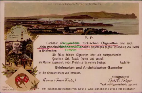 185466 AK Chania Theodore Island Kap Spadha La grande Mosquee Canea Kreta 1900 V