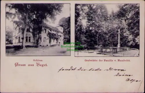 185494 AK Gruss aus Berlin Tegel 1903 Schloss Grabstätte der Familie v. Humboldt