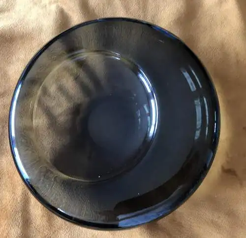 Vintage Glasschale grün/grau transparent, 50-60er Jahre