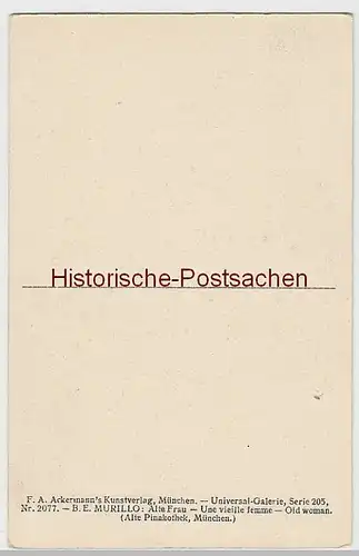 (39156) Künstler AK B.E. Murillo: Alte Frau, vor 1945