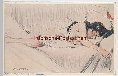 (58977) Künstler AK Wera v. Bartels: schlafende Frau, vor 1945