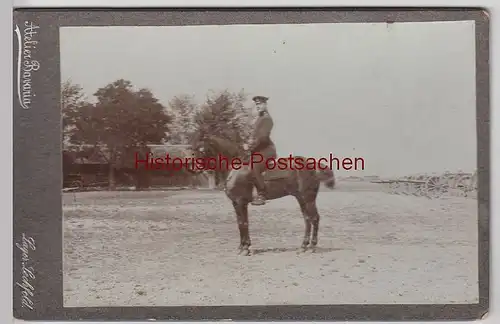 (F3051+) Orig. Foto Lagerlechfeld, berittener Soldat, aufgereihte Kanonen 1904
