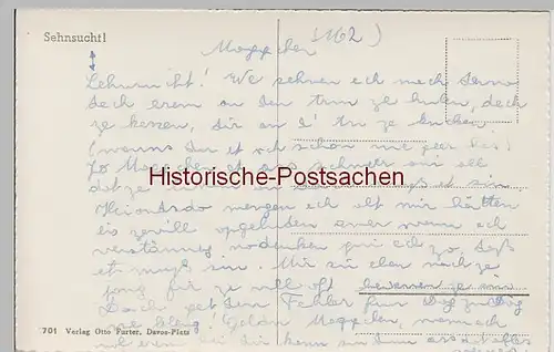 (83112) Foto AK Sehnsucht, Rind am Berg, schweiz. Karte, nach 1945