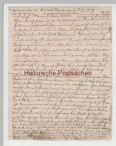 (B2329) Feldpostbrief v. Waldenburg (Sa.) nach Altenburg 1917