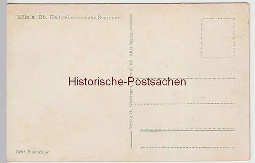 (44544) AK Köln, Heinzelmännchen-Brunnen, mit Gedicht, vor 1945