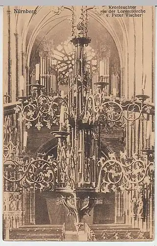 (28608) AK Nürnberg, Lorenzkirche, Kronleuchter, vor 1945