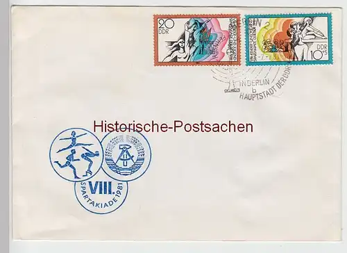 (B2414+) Ersttagsbrief DDR VIII. Sparkadiade 1981 mit Mi 2617 - 2618
