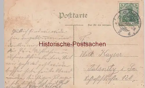 (96729) AK Glauchau, Sachsen, Gründelteich, Postamt 1910