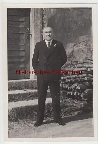 (F6849) Orig. Foto Herr an einer Haustür, vermutl. Eichstätt um 1937