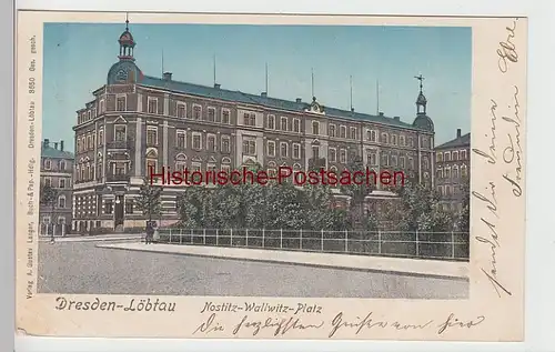 (105296) AK Dresden Löbtau, Nostitz-Wallwitz-Platz, leuchtende Fenster 1905