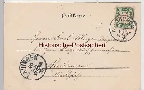 (110485) AK Gruss aus Alt Augsburg, ehem. Schauer&#039;scher Garten, Kesselmarkt 1898