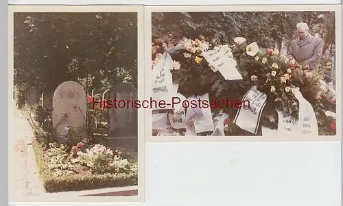 (F13859) 2x Orig. Farbfoto Beerdigung u. Grab Reinhold Kalkstein a. Bremerhaven 1960