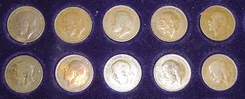 10 Stück 1 Penny Münzen alle 1921