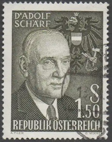1960 Österreich MiNr. 1075 gestempelt 1,50 Schilling Dr.Adolf Schärf 