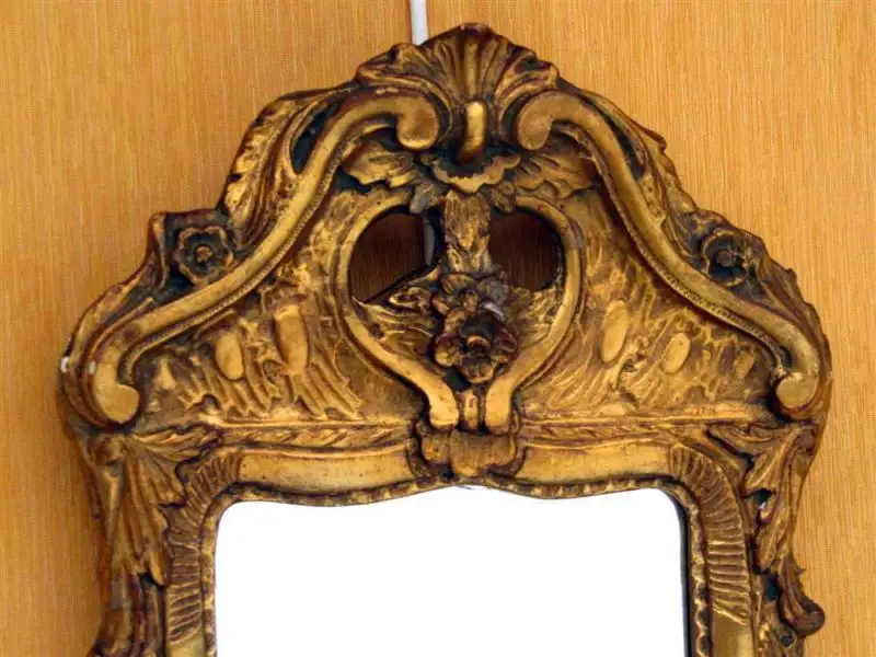 Antiker  goldener Spiegel, Spiegel im Barockstil um 1900 ( 11089 ) 1