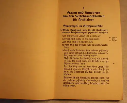 Wagner Reinhold Verkehrsvorschriften für Kraftfahrer J. Schrag Verlag um 1939