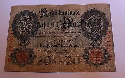 Germany Empire Kaiserreich 20 Reichsmark 1907 Ro 28 gebr used