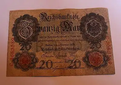 Germany Empire Kaiserreich 20 Reichsmark 1908 Ro 31 gebr used