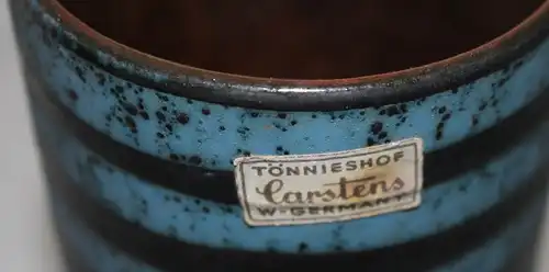 Vase Keramik Carstens Toennieshof W-Germany German Pottery  blaue Ornamente 22cm