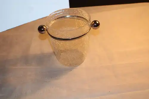Eisglas Eiskübel Eiskühler marmoriertes Glas 14 cm