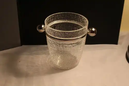 Eisglas Eiskübel Eiskühler marmoriertes Glas 14 cm