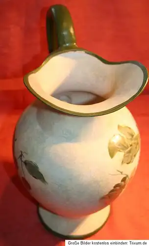 Keramik Bodenvase Kannenform Kanne Obstmotive Stilleben 34 cm hoch