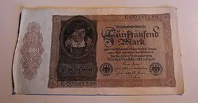 Germany Inflation 5000 Mark 1922 Ro 77 gebr. used