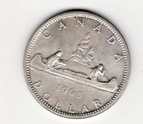 Kanada Canada 1 Dollar Kanufahrer (Ag) 1965 SS-VZ