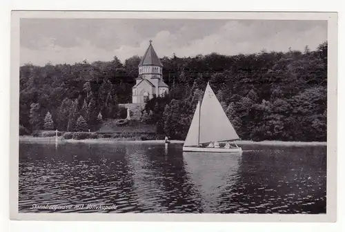 AK PK Starnberger See mit Votivkapelle Segelboot dat. 1943