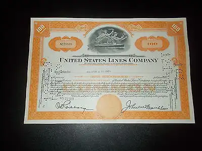 Aktie Stock Certificate United States Lines Company 1959