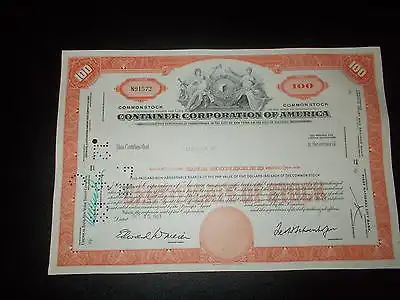 Aktie Stock Container Corporation of America 1963