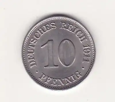 Germany Empire Deutsches Reich 10 Pfennig 1911 E (KN) UNC TOP