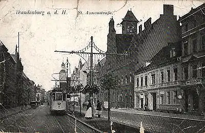  Foto Ansichtskarte, Brandenburg a. H., St. Annenstraße, 1921