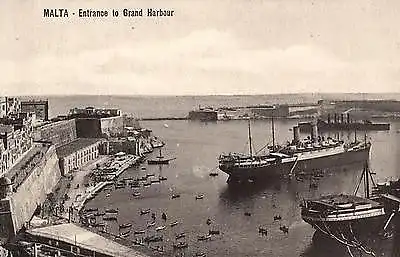  Foto Ansichtskarte Malta, Grand Harbour, ca. 1910