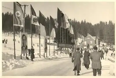  Originalfoto 7x10 Winterspiele, Kirchberg Sachsen, 50ziger Jahre