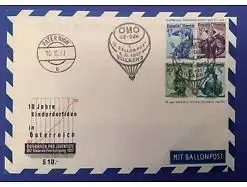 Ballonpost 1957 Villach Ganzsachenbrief 14432