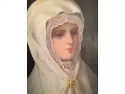 Portrait Dame Nonne Öl / Leinwand gerahmt 42.5x 32cm 14538