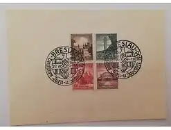 Deutsches Reich Postkarte mit Briefmarken und Stempeln, Breslau 20580