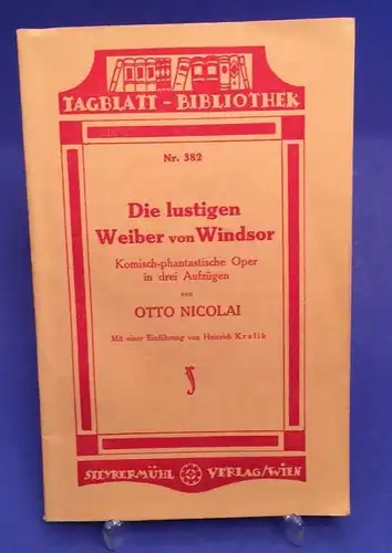 Die lustigen Weiber von Windsor Komisch-phantastische Oper in drei Aufzügen Nico