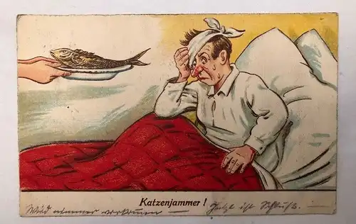 Scherzkarte Humor Katzenjammer Fisch 14217