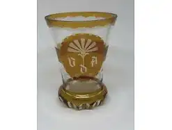 V.D.A. Sockelglas graviert 1938 Winterhilfswerk 11.5 cm unbeschädigt 26039