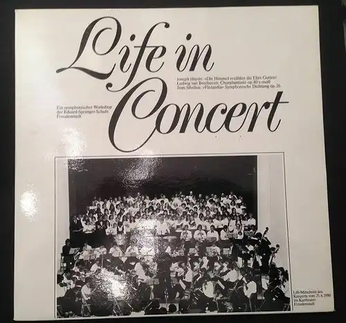 Life in Concert Eduard Spranger Schule Haydn - Beethoven - Sibelius