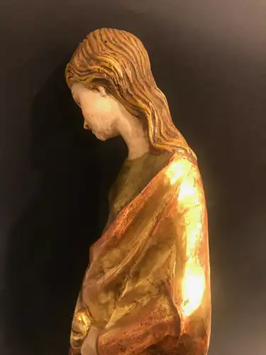 Heilige Katharina Alexandrien Blattgold Figur Holz geschnitzt 54 cm 30679