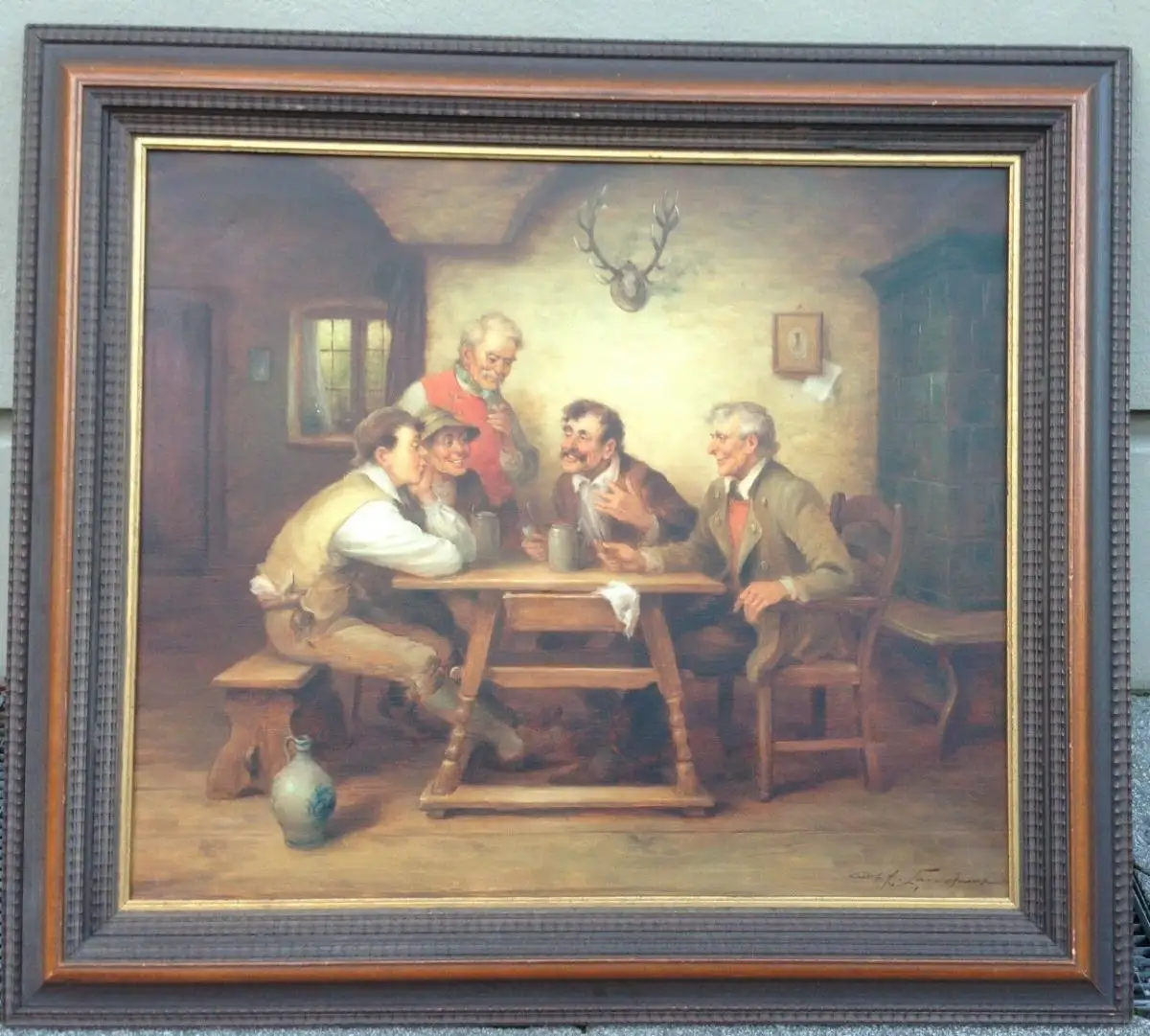 Curt A. Landwehr Bauernszene Öl auf Leinwand sign. 88 x 78,5 0