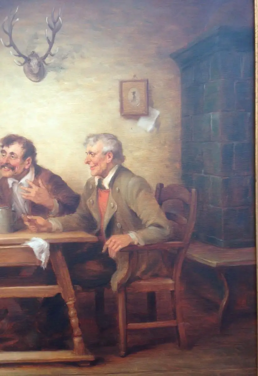 Curt A. Landwehr Bauernszene Öl auf Leinwand sign. 88 x 78,5 3