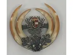 Trachten Brosche Horn Salzburg besch. ca. 5.5x5.5 cm vermutlich Einzelstück